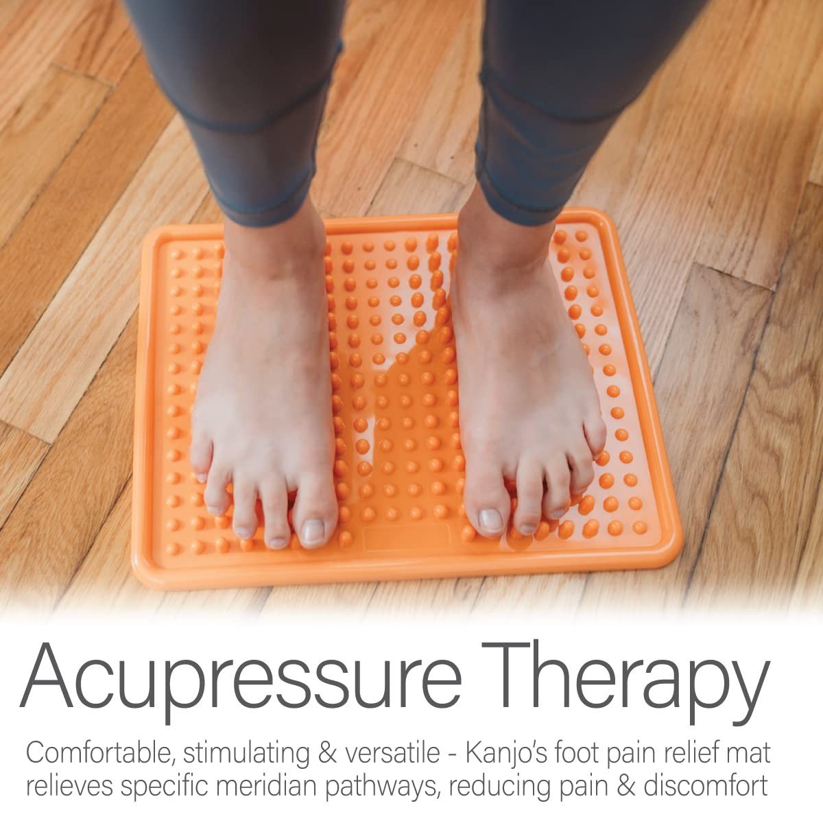 Kanjo Acupressure Foot Pain Relief Mat, Orange, 10.5" x 13.5" - KANFOOTO-Single - LL Medico
