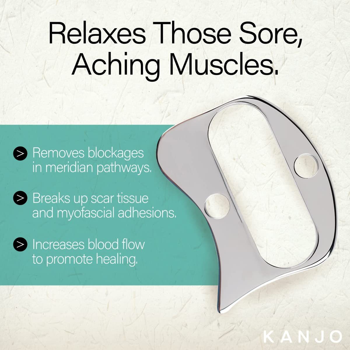 Kanjo Myofascial Massager, Stainless Steel, 3.75 - KANMYOF-Single - LL Medico