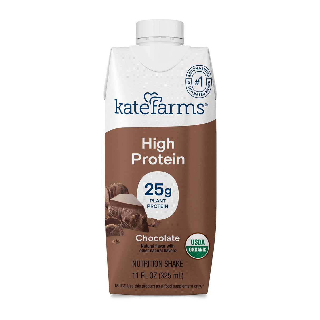 Kate Farms High Protein Nutrition Shake, Chocolate, Case/12 - 811112031482-Case - LL Medico