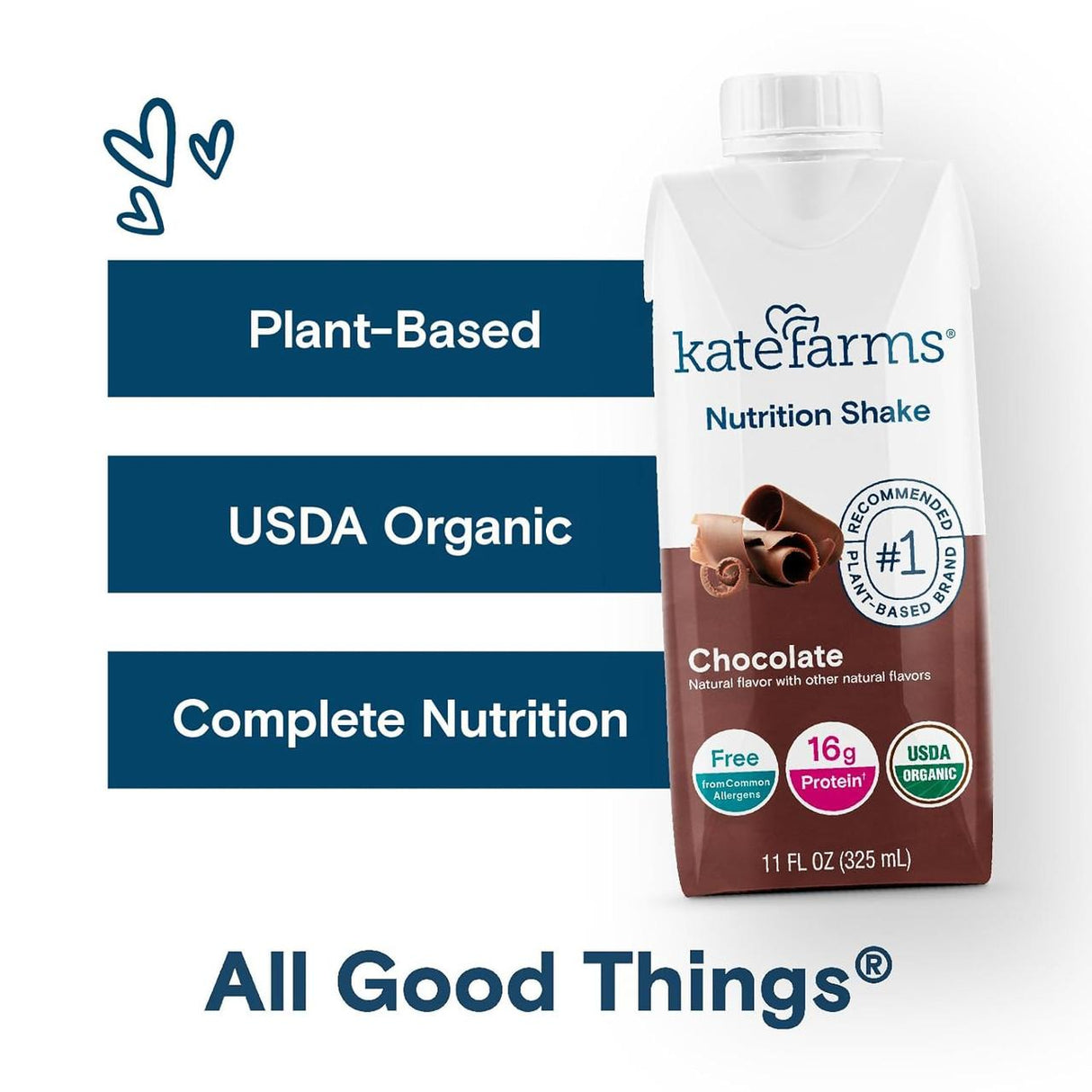Kate Farms Nutrition Shake, Chocolate, Case/12 - 811112030614-Case - LL Medico