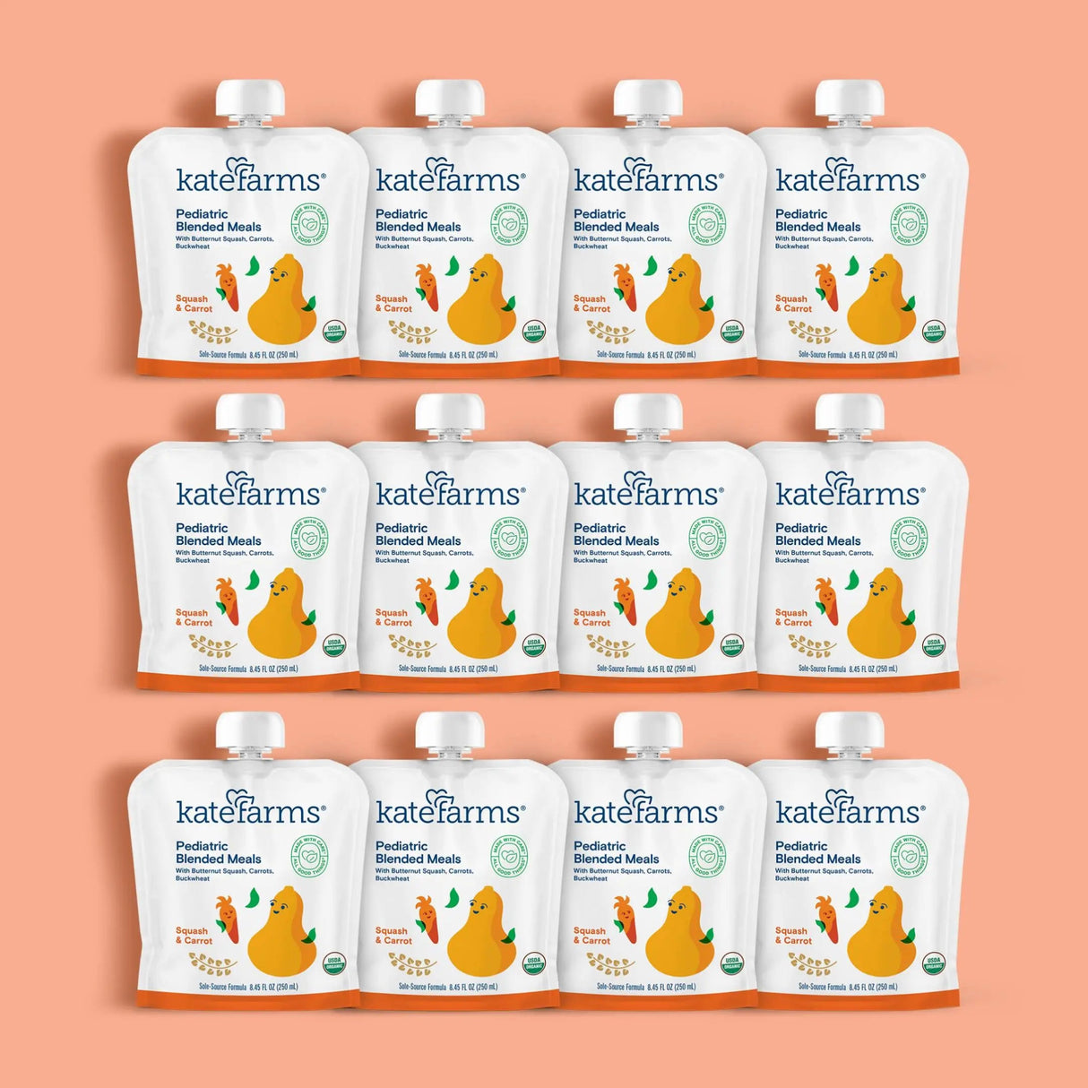 Kate Farms Pediatric Blended Meals, Squash & Carrot, CS/12 - 811112030119-Case - LL Medico
