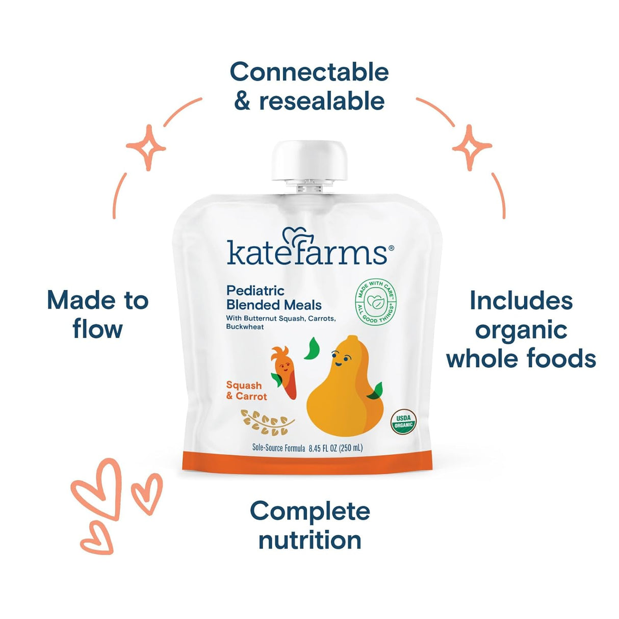Kate Farms Pediatric Blended Meals, Squash & Carrot, CS/12 - 811112030119-Case - LL Medico
