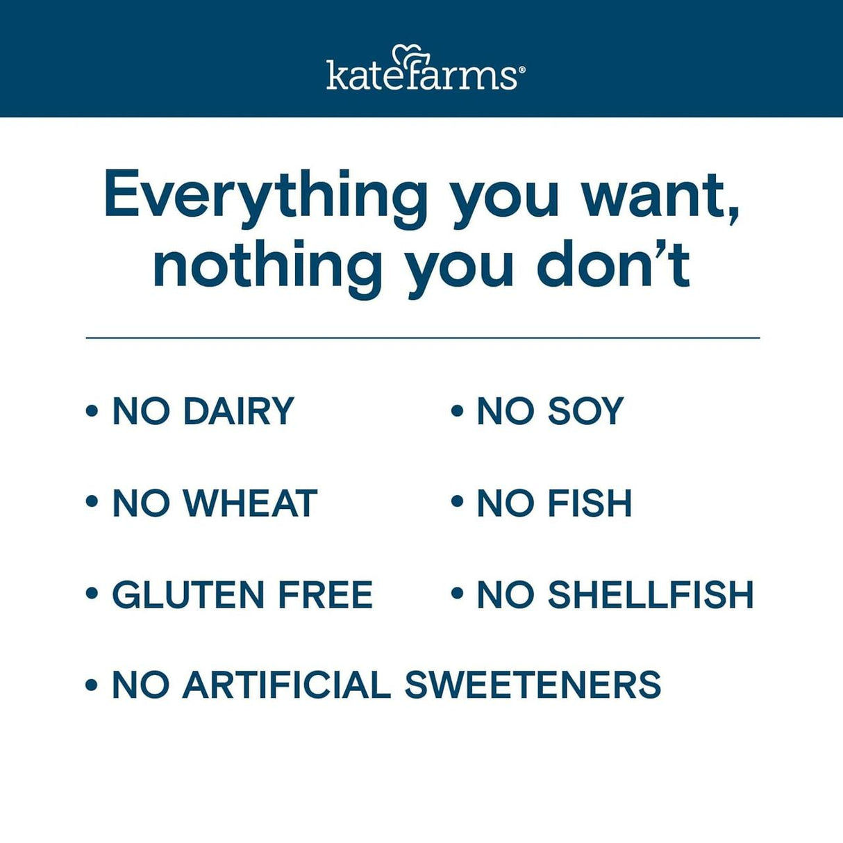 Kate Farms Standard Formula 1.4, Vanilla: Everything you want, nothing you don’t—no dairy, soy, wheat, gluten; no artificial sweeteners, fish or shellfish. An organic tube feeding formula by Kate Farms for quality oral nutrition.