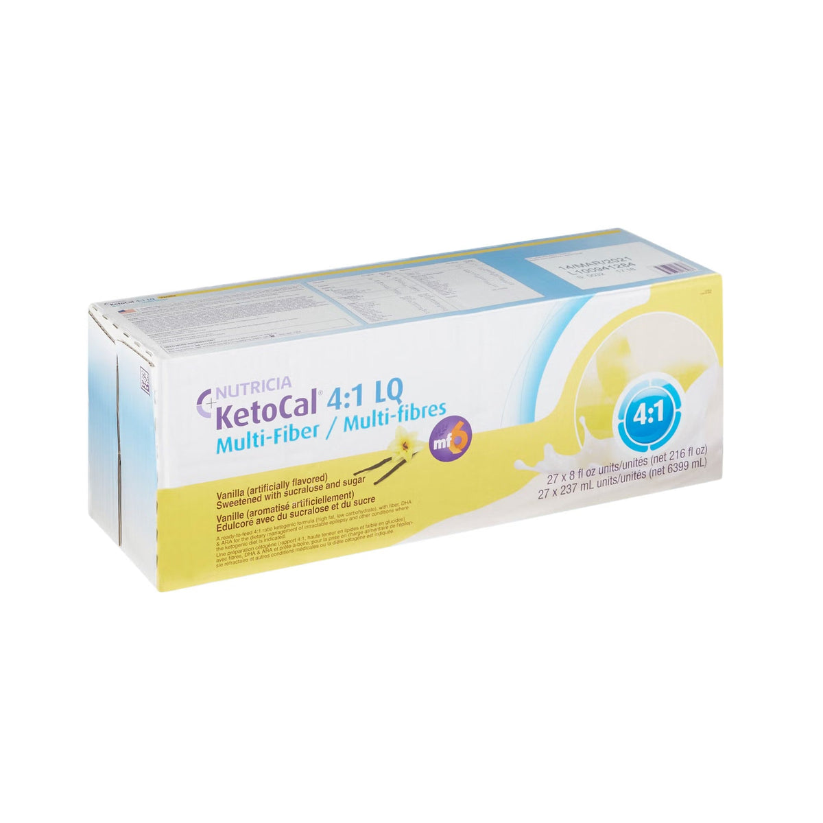 KetoCal 4:1 LQ Multi Fiber Oral Supplement, Vanilla, 8 oz - 113354-Single - LL Medico
