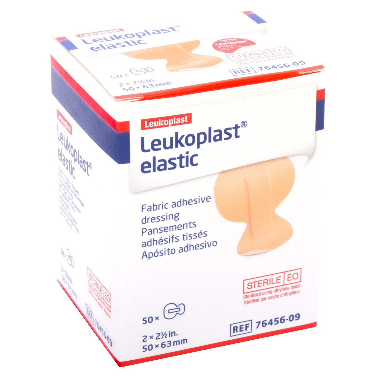Leukoplast Elastic, Adhesive Strip, Cross-Elastic Material, Tan, 2 x 2.5", Sterile - 7645609 - LL Medico