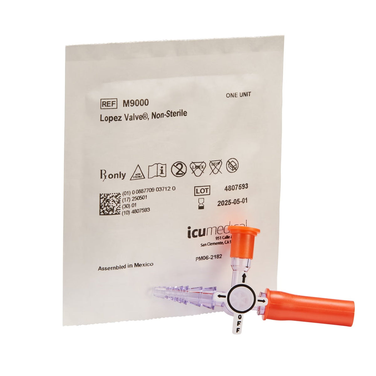 Lopez Enteral Valve Feeding Tube Adapter - M9000-Single - LL Medico