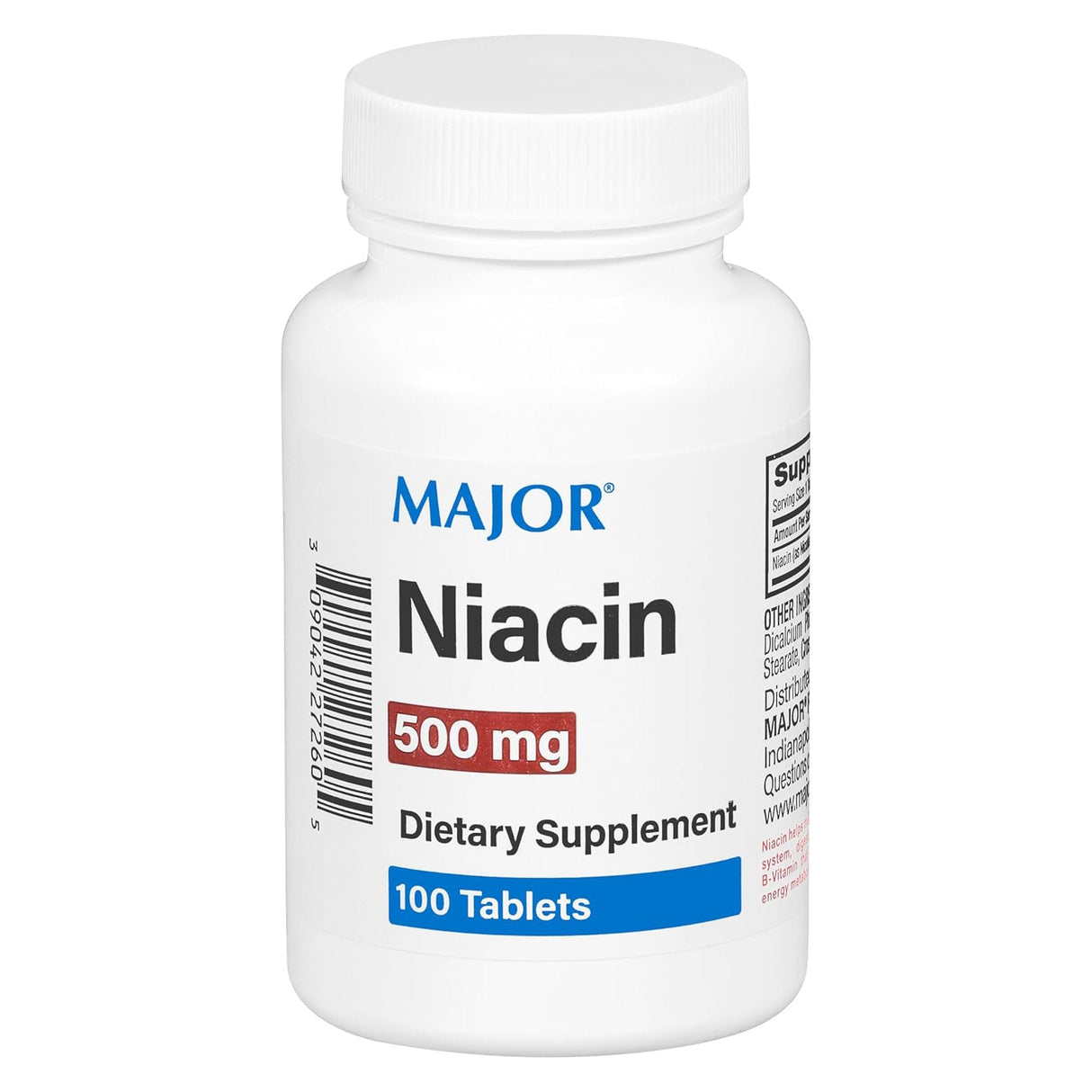 Major Niacin (B3) Dietary Supplement, 500 mg - 00904227260 - LL Medico