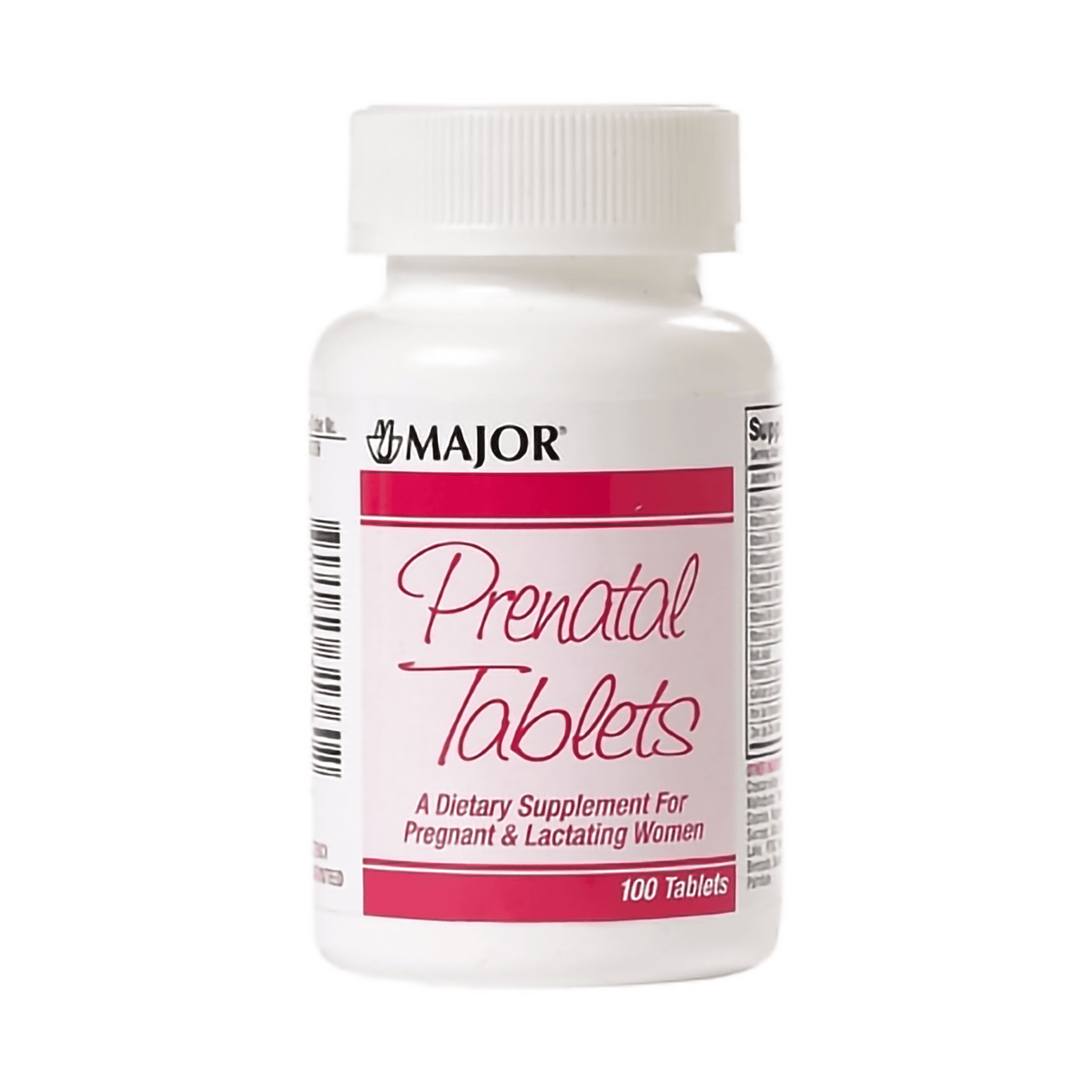 Major Prenatal Vitamin Supplement with Iron and Folic Acid, 100 tablets - 00904531360 - LL Medico