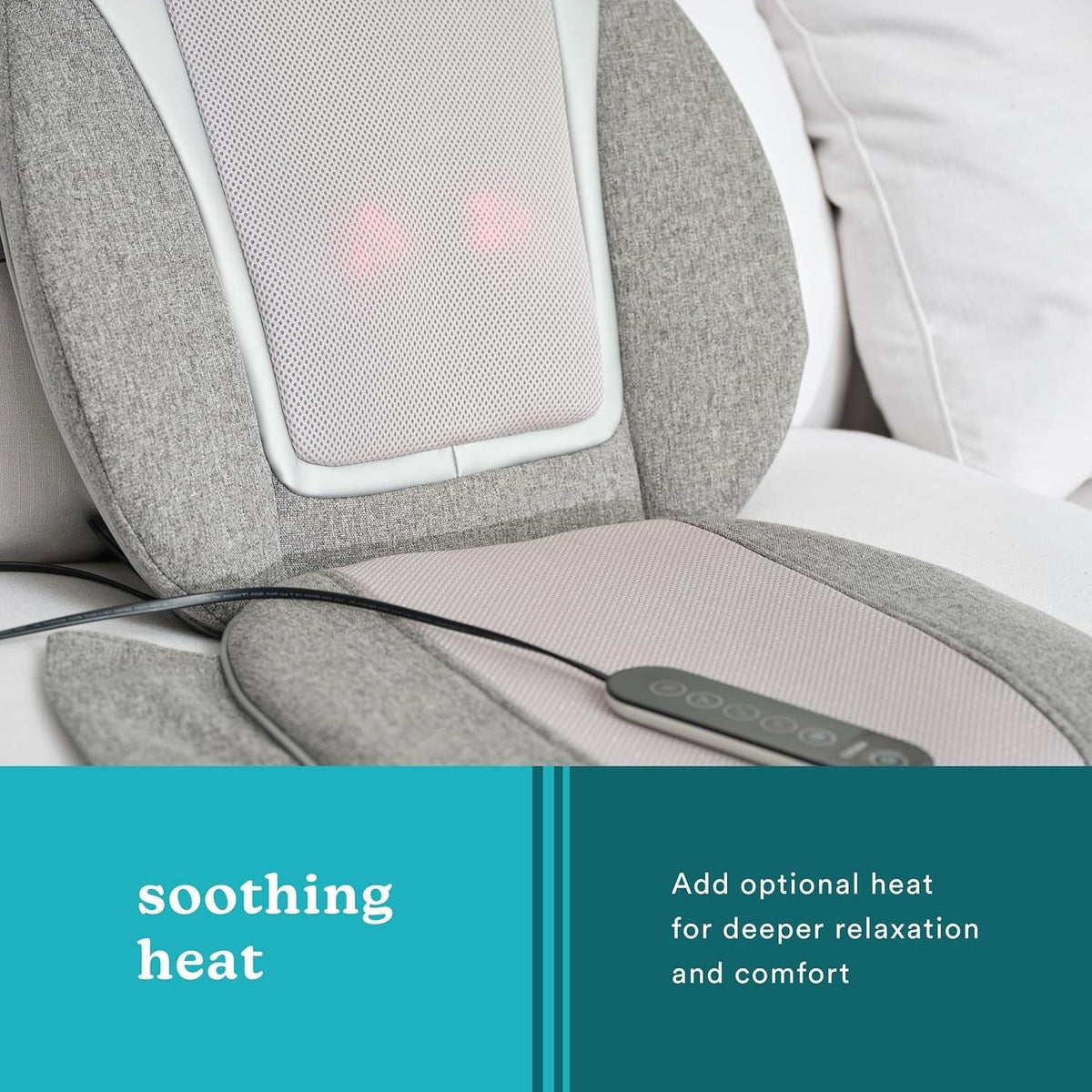 HoMedics Shiatsu Pro Massage Cushion with Heat, 5 5/16 X 17 1/2 X 24 1/2" - MCS-382HJ-Single - LL Medico
