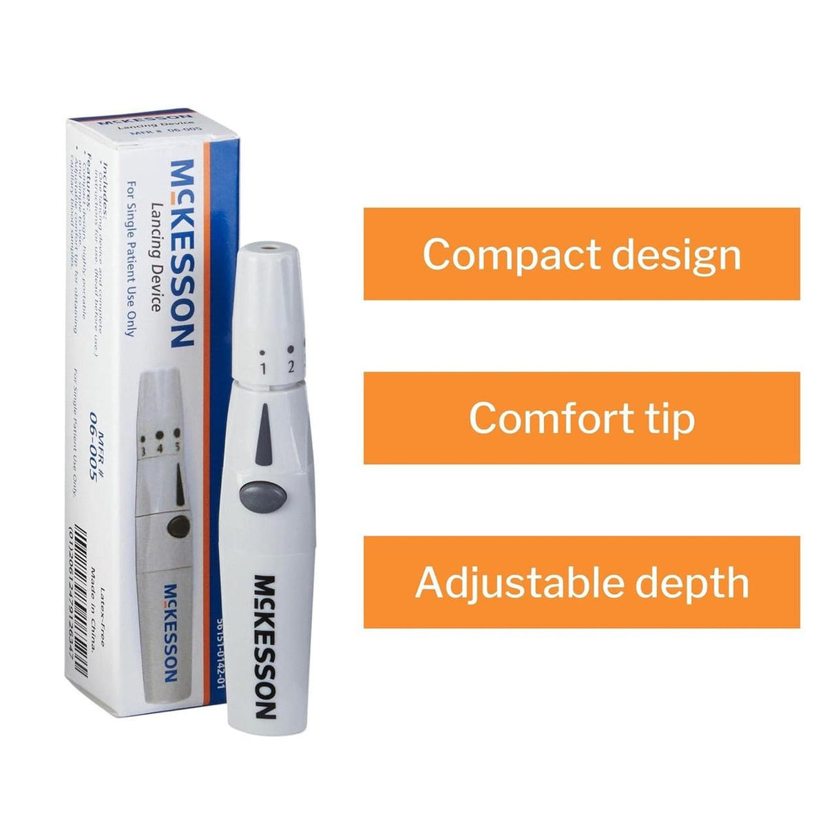 McKesson Adjustable Depth Lancing Device, Spring - Loaded Trigger Button - 06-005X - LL Medico