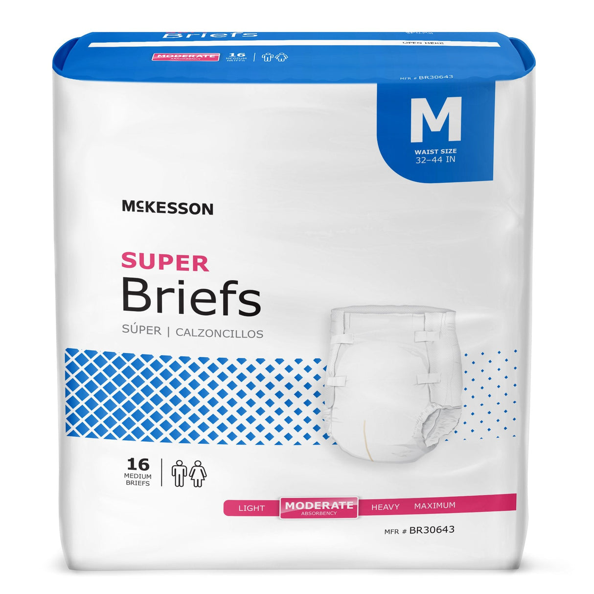 McKesson Adult Briefs, Super - BR30643-Pack - LL Medico
