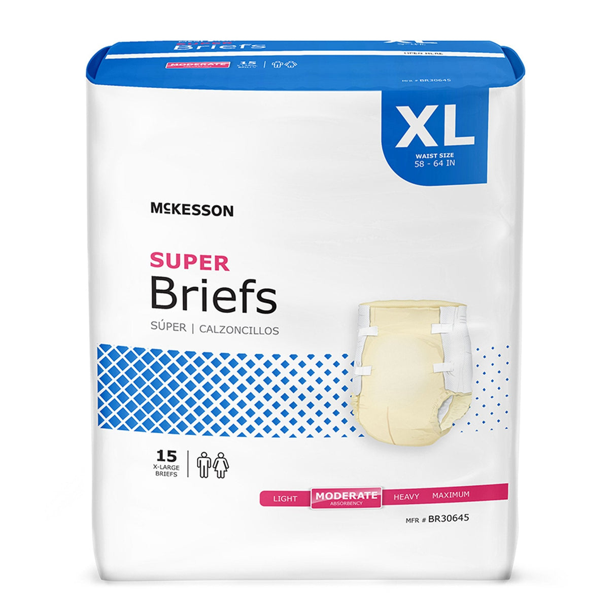 McKesson Adult Briefs, Super - BR30645-Pack - LL Medico