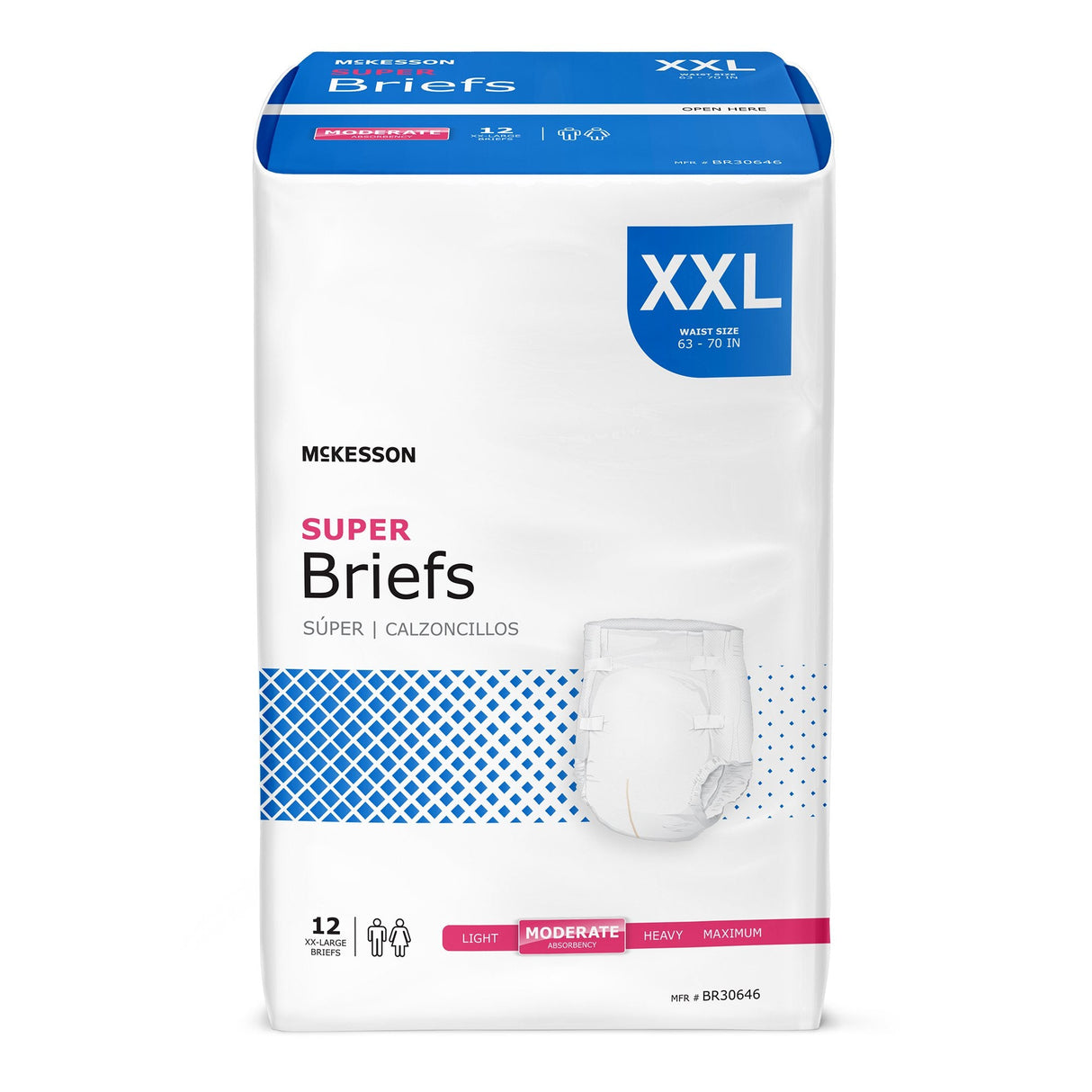 McKesson Adult Briefs, Super - BR30646-Pack - LL Medico