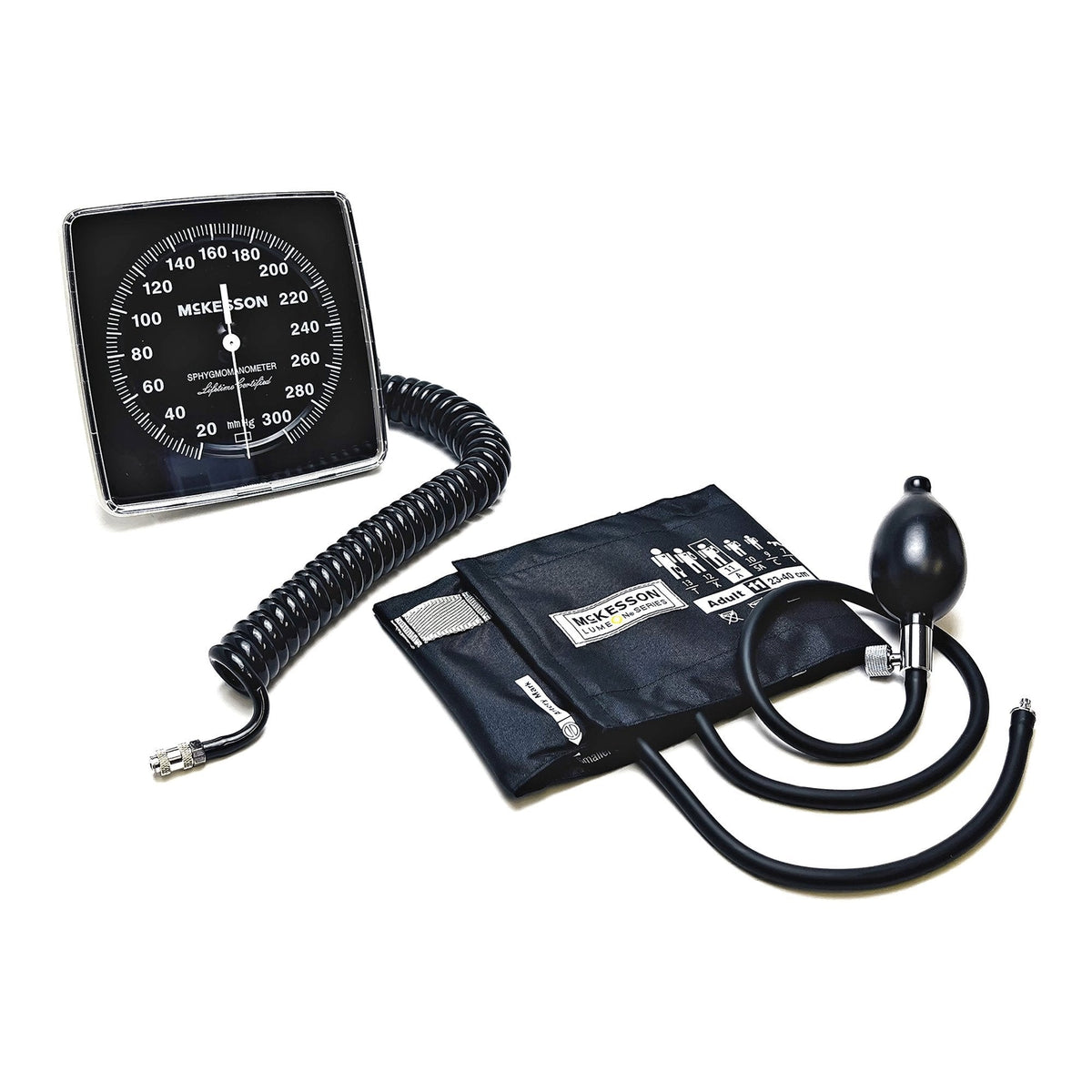 McKesson Aneroid Sphygmomanometer, Adult Cuff, Wall Mount - 01-750W-11ABKGM-Single - LL Medico