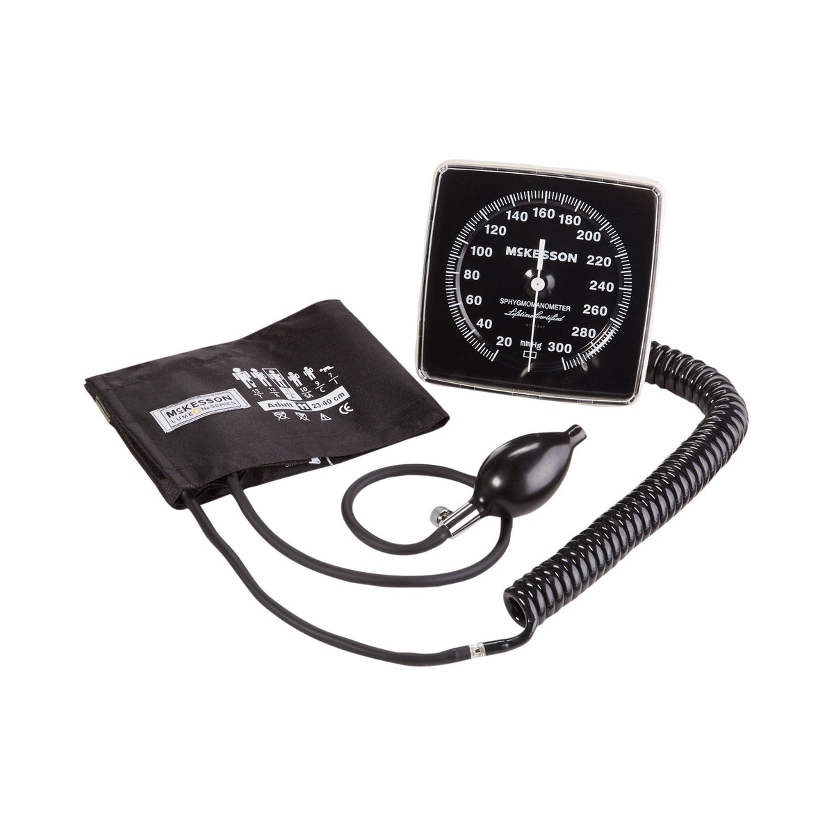 McKesson Aneroid Sphygmomanometer, Adult Cuff, Wall Mount - 01-750W-11ABKGM-Single - LL Medico