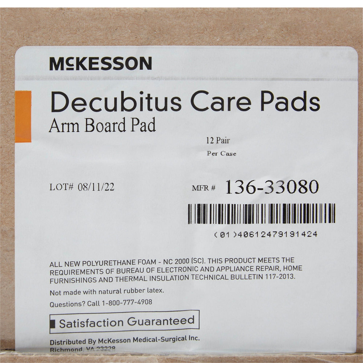 McKesson Armboard Pads, For Standard Armboards - 136-33080-Single - LL Medico