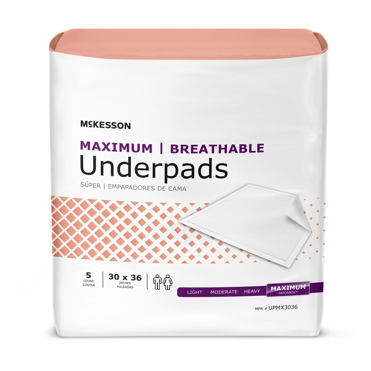 McKesson Breathable Underpads, Maximum - UPMX3036-Pack - LL Medico