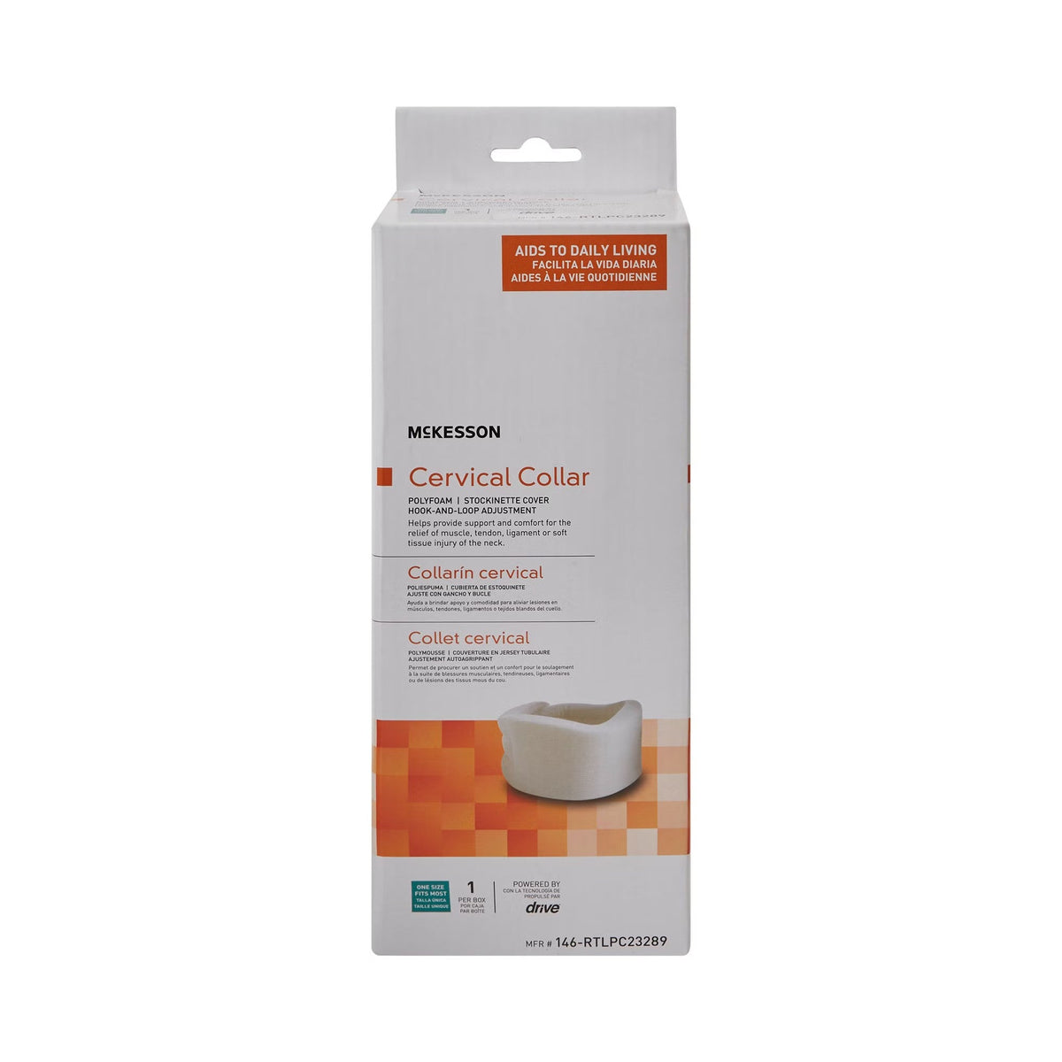 McKesson Cervical Collar, One-Piece, Large - 146-RTLPC23289-Single - LL Medico