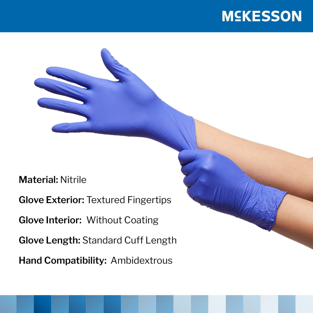 McKesson Confiderm 3.0 Nitrile Exam Glove, Extra Large, Blue - 14-6N38-Box - LL Medico