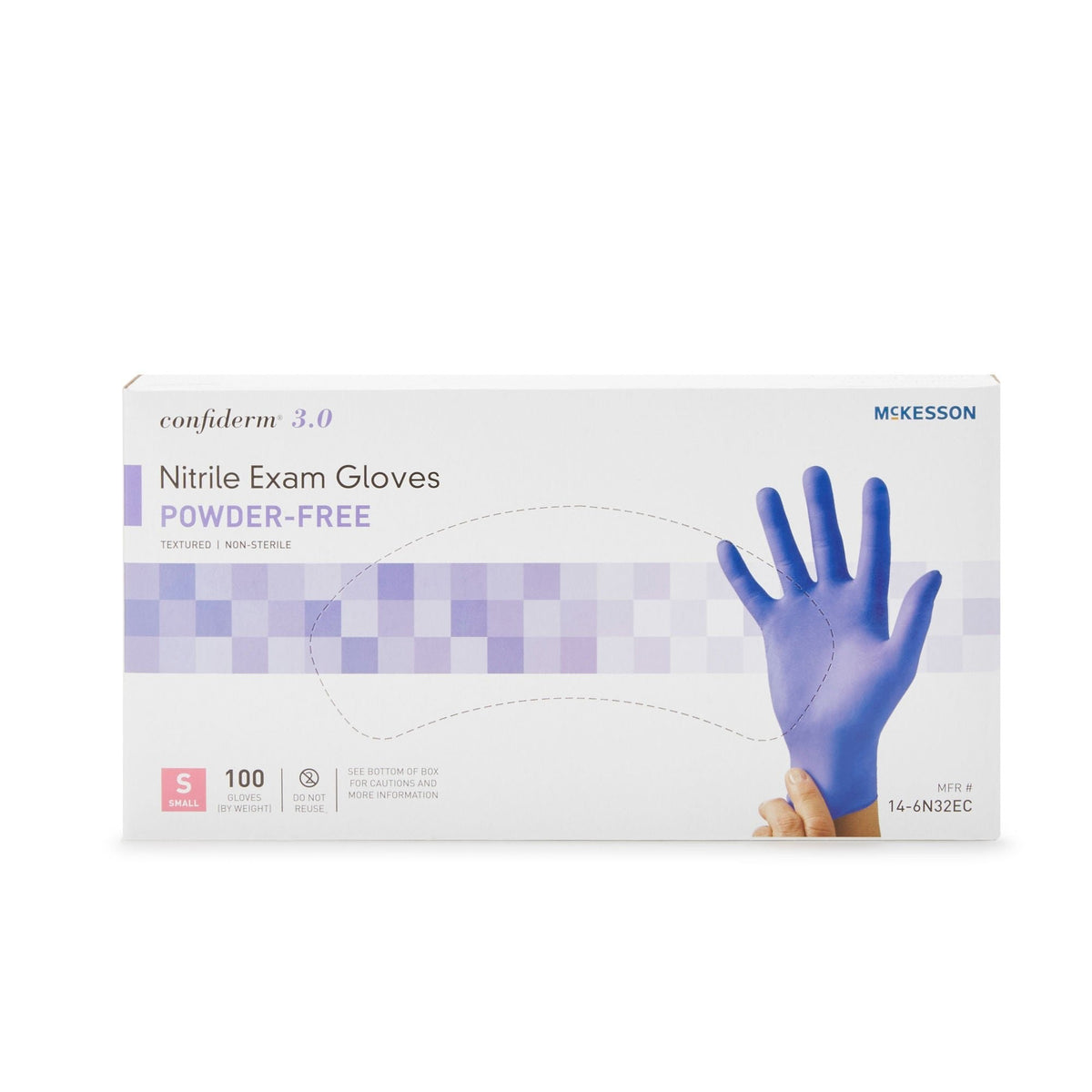 McKesson Confiderm 3.0 Nitrile Exam Gloves, Powder-Free - 14-6N32EC-Box - LL Medico