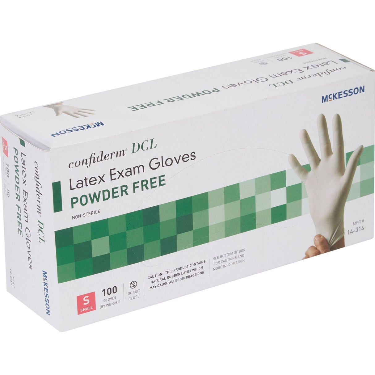 McKesson Confiderm DCL Latex Exam Gloves, Powder Free, Non-Sterile - 14-314-Box - LL Medico