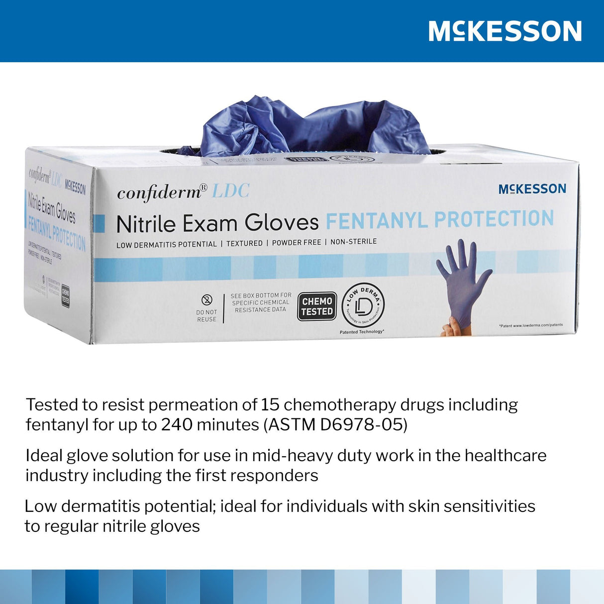 McKesson Confiderm LDC Exam Glove - 14-6N44C-Box - LL Medico
