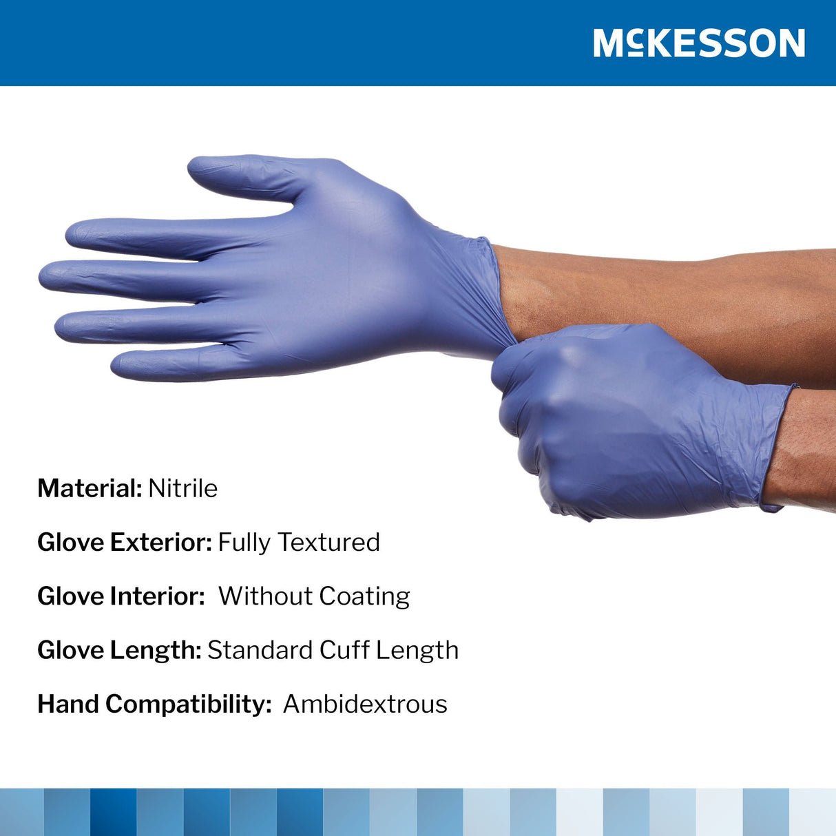McKesson Confiderm LDC Exam Glove, Extra Large, Blue - 14-6N48C-Box - LL Medico