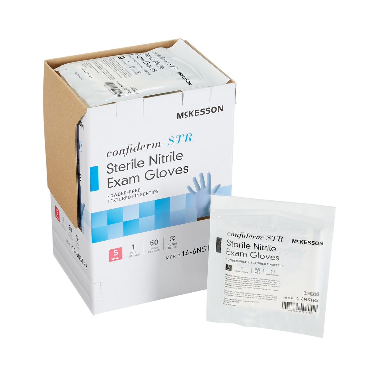 McKesson Confiderm STR Nitrile Exam Glove - 14-6NSTR2-Box - LL Medico