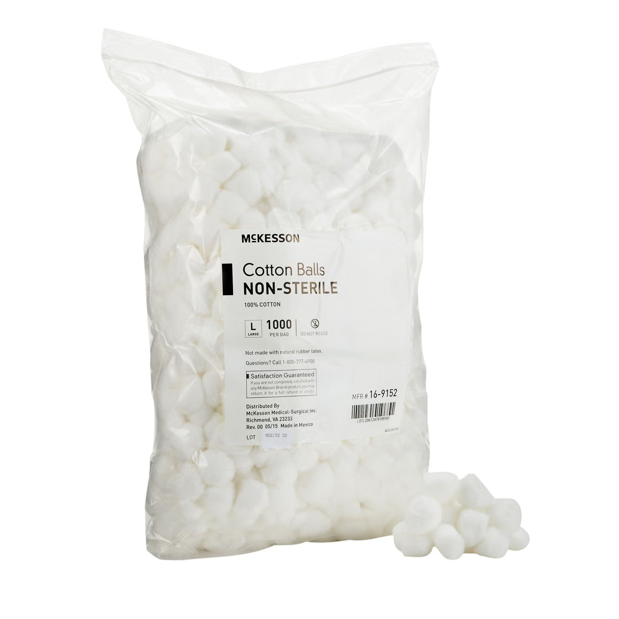 McKesson Cotton Balls Non-Sterile, Large - 16-9152-Box - LL Medico