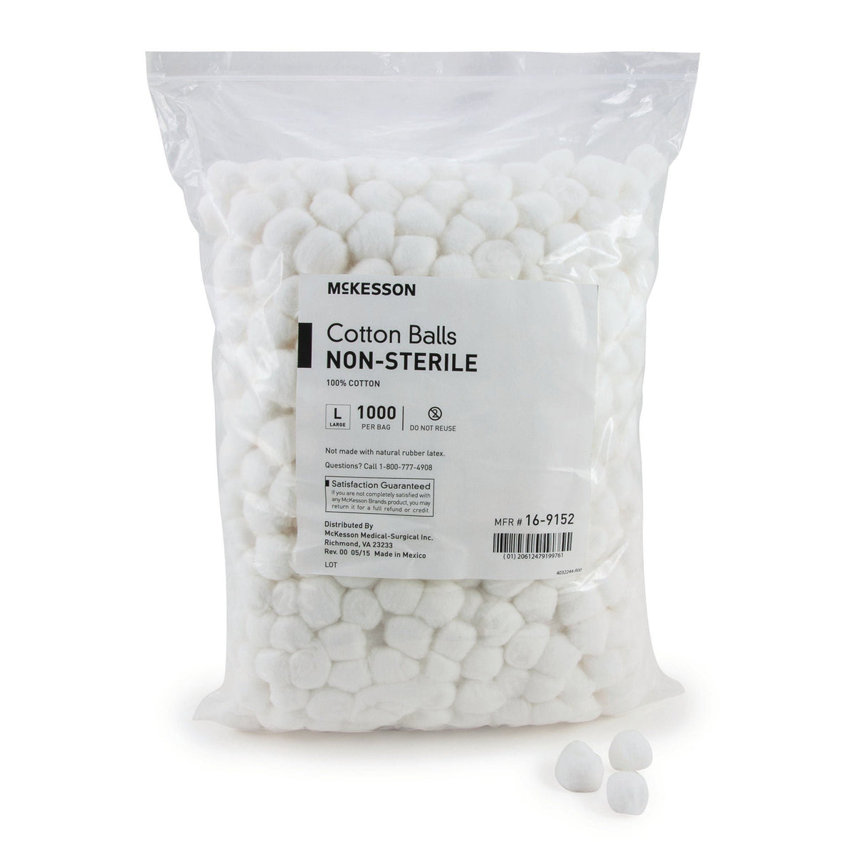 McKesson Cotton Balls Non-Sterile, Large - 16-9152-Box - LL Medico
