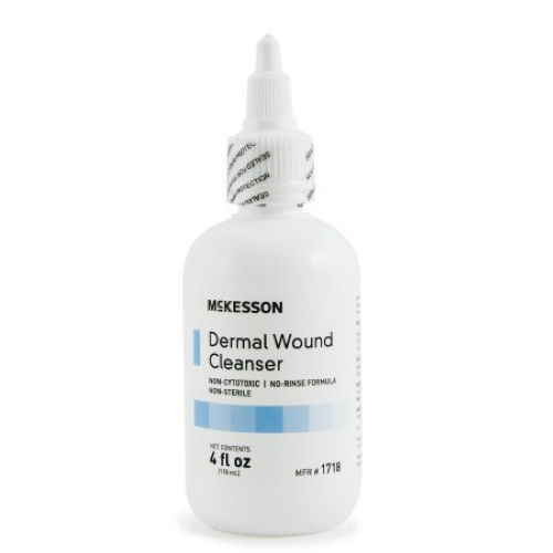 McKesson Dermal Wound Cleanser, 4 oz squeeze bottle, non-irritating and non-sterile; ideal for wound care.