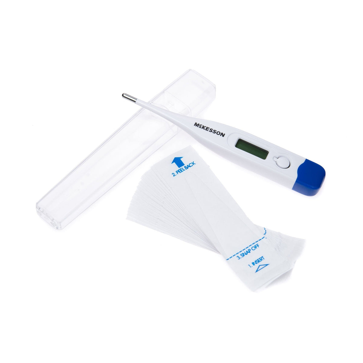 McKesson Digital Oral Thermometer, Stick, Includes 20 Probe Covers - 16-413BKGM-Single - LL Medico