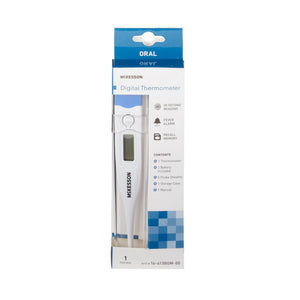 McKesson Digital Oral Thermometer, Stick, Includes 5 Probe Covers, Institutional Bulk - 16-413BGM-00-Single - LL Medico