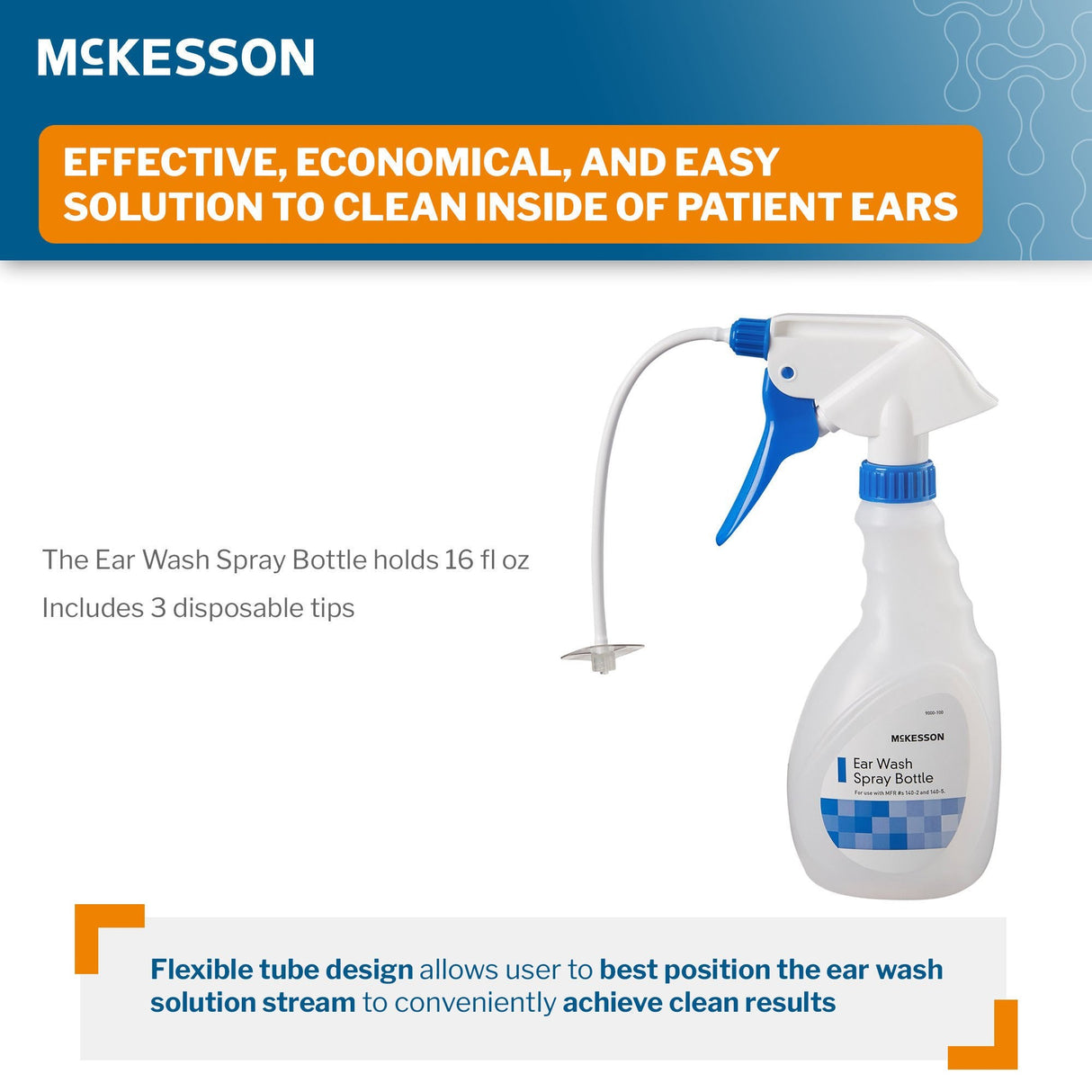 McKesson Ear Wash System with Flexible Tubes and Three Tips - 140-2-Box - LL Medico