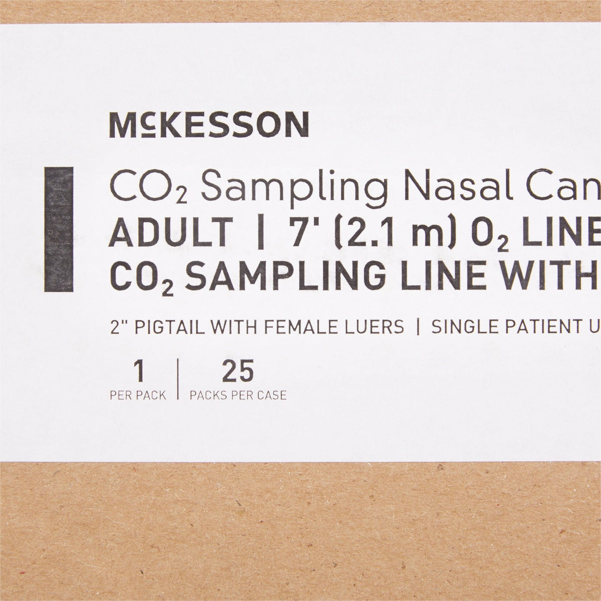 McKesson ETCO2 Nasal Cannula with Oxygen Delivery, Adult, Curved Prongs, 7' Tubing - 16-0581-Single - LL Medico