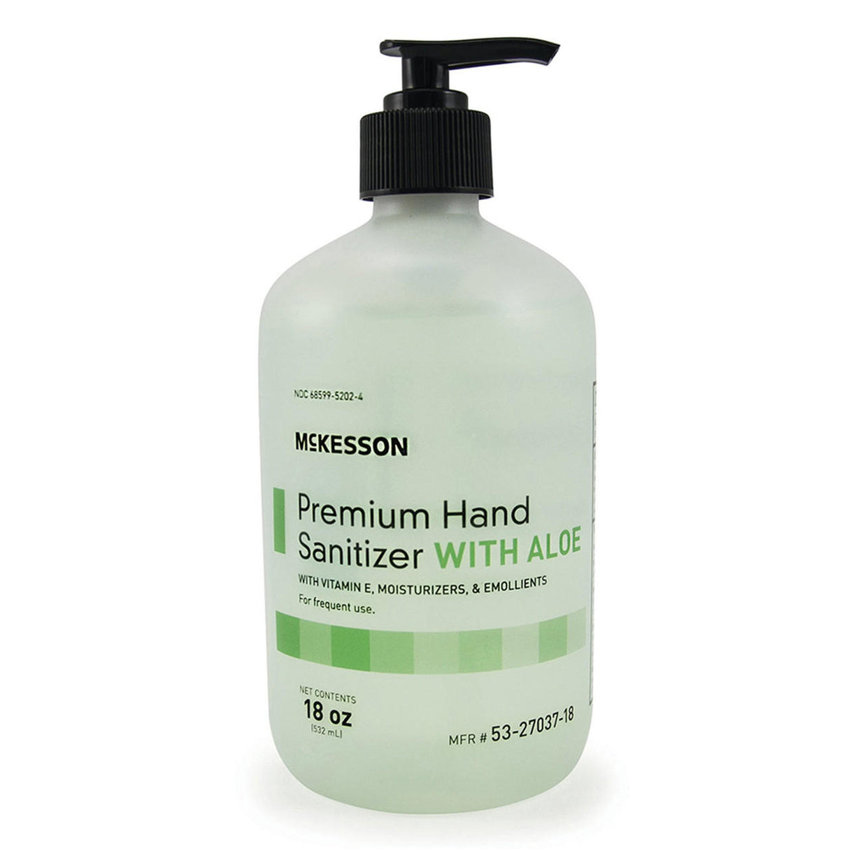 McKesson Ethyl Alcohol Hand Sanitizer w/ Aloe, 18 oz Pump Bottle - 53-27037-18-Single - LL Medico