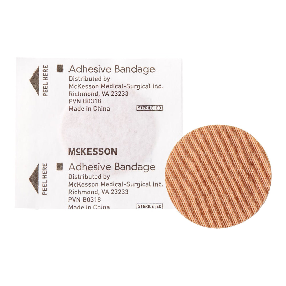 McKesson Fabric Adhesive Spot Bandage, Sterile, Tan, 1" - 16-4812-Box - LL Medico