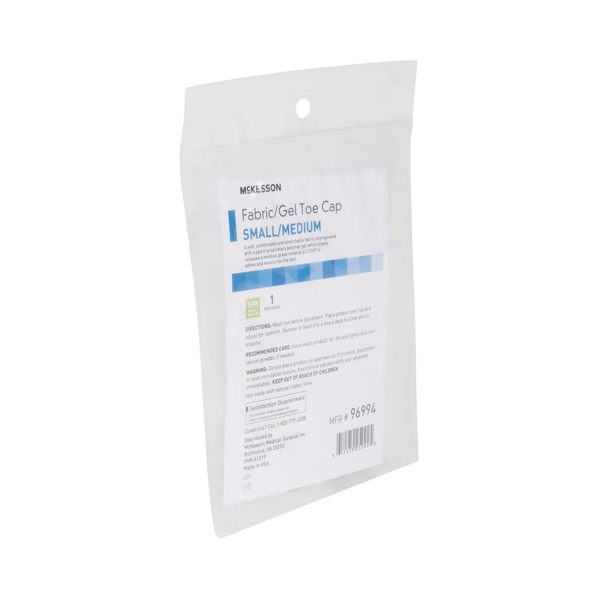 McKesson Fabric/Gel Toe Cap, Small/Medium - 96994-Single - LL Medico