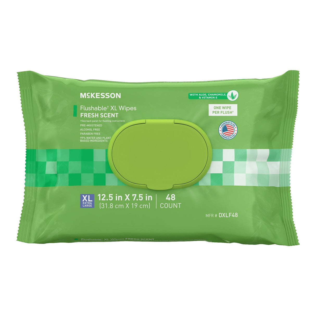 McKesson Flushable Wet Wipes XL - Scented, 48 Wet Wipes per Pack - DXLF48-Pack - LL Medico