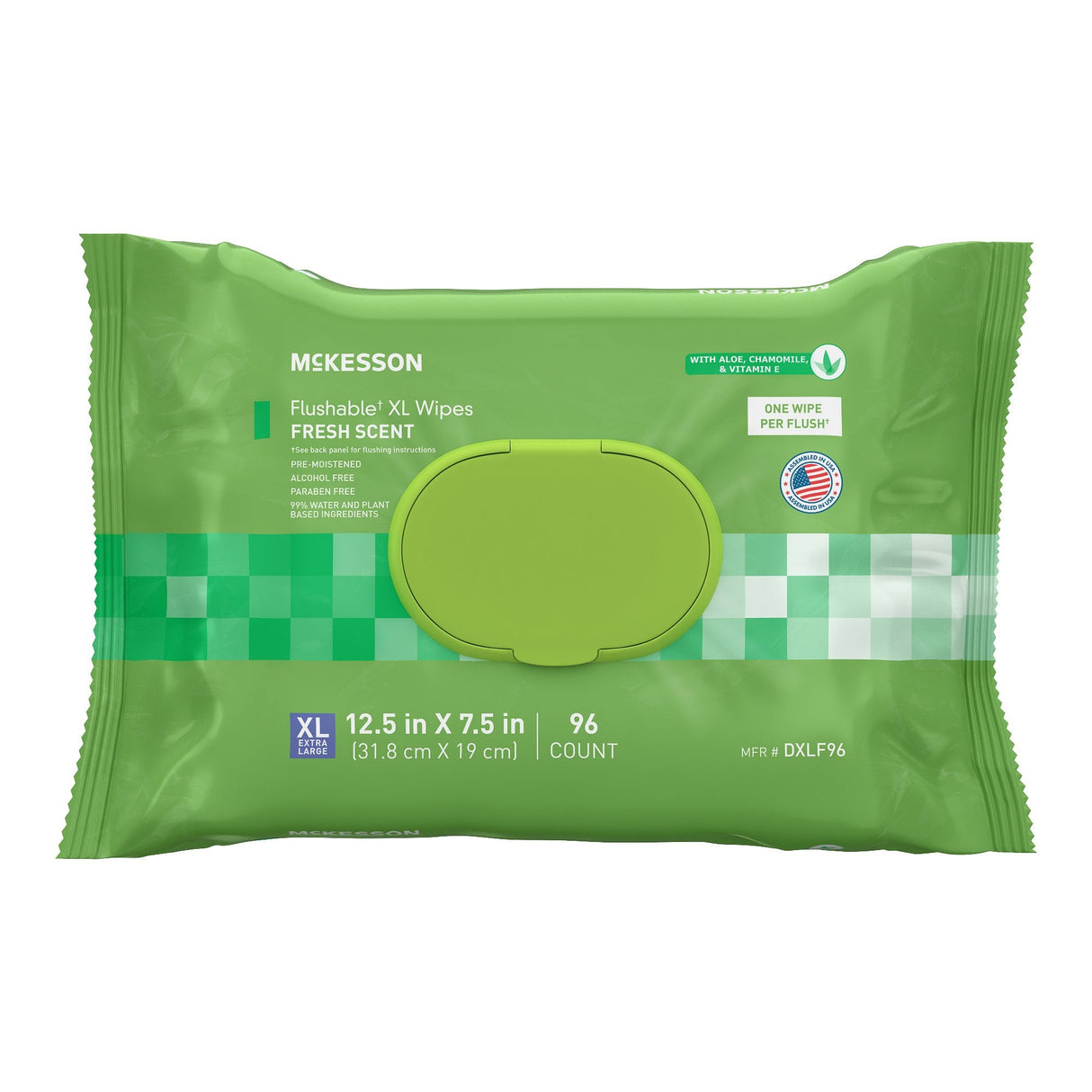 McKesson Flushable Wet Wipes XL - Scented, 96 Wet Wipes per Pack - DXLF96-Pack - LL Medico