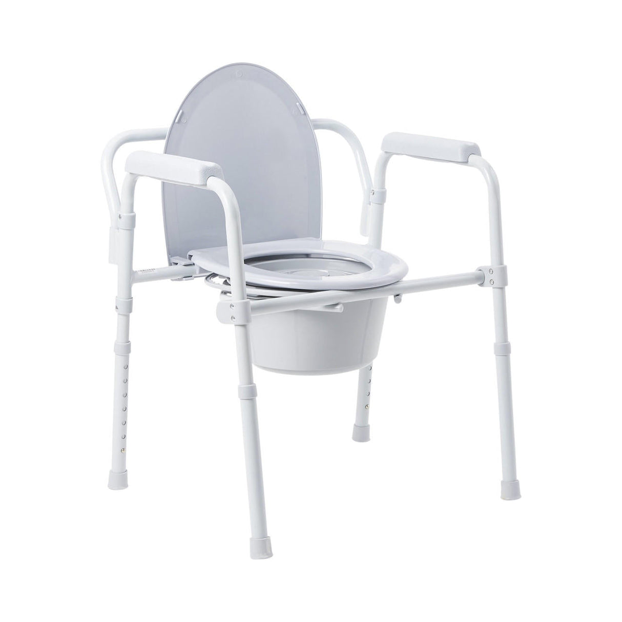 McKesson Folding Commode Chair, Fixed Arm, Steel Frame - 146-11148-1 - LL Medico