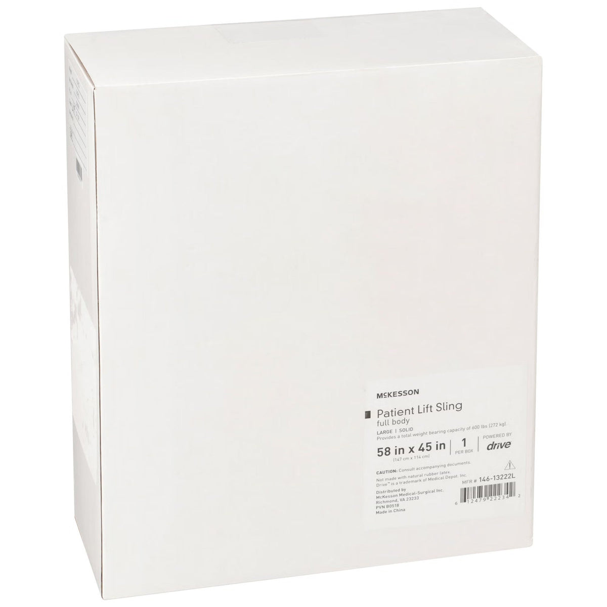 McKesson Full Body Patient Sling Without Head Support, Large, 600 lb Capacity - 146-13222L-Single - LL Medico