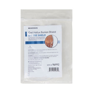McKesson Gel Hallux Bunion Shield Big Toe Shield, One Size, 1 Count - 96992-Single - LL Medico