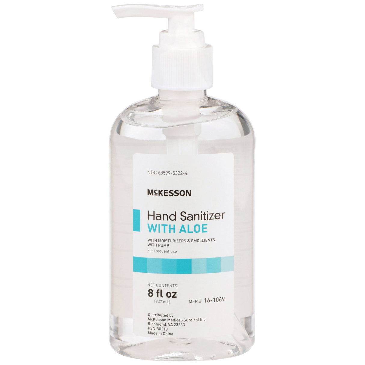 McKesson Gel Hand Sanitizer with Aloe, 8 oz. Pump Bottle - 16-1069-Single - LL Medico
