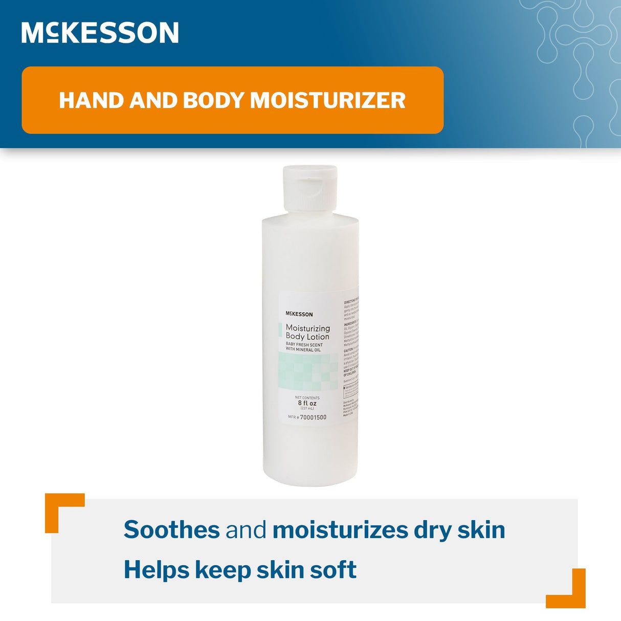McKesson Hand and Body Moisturizer, 8 oz. Bottle - 70001500-Single - LL Medico