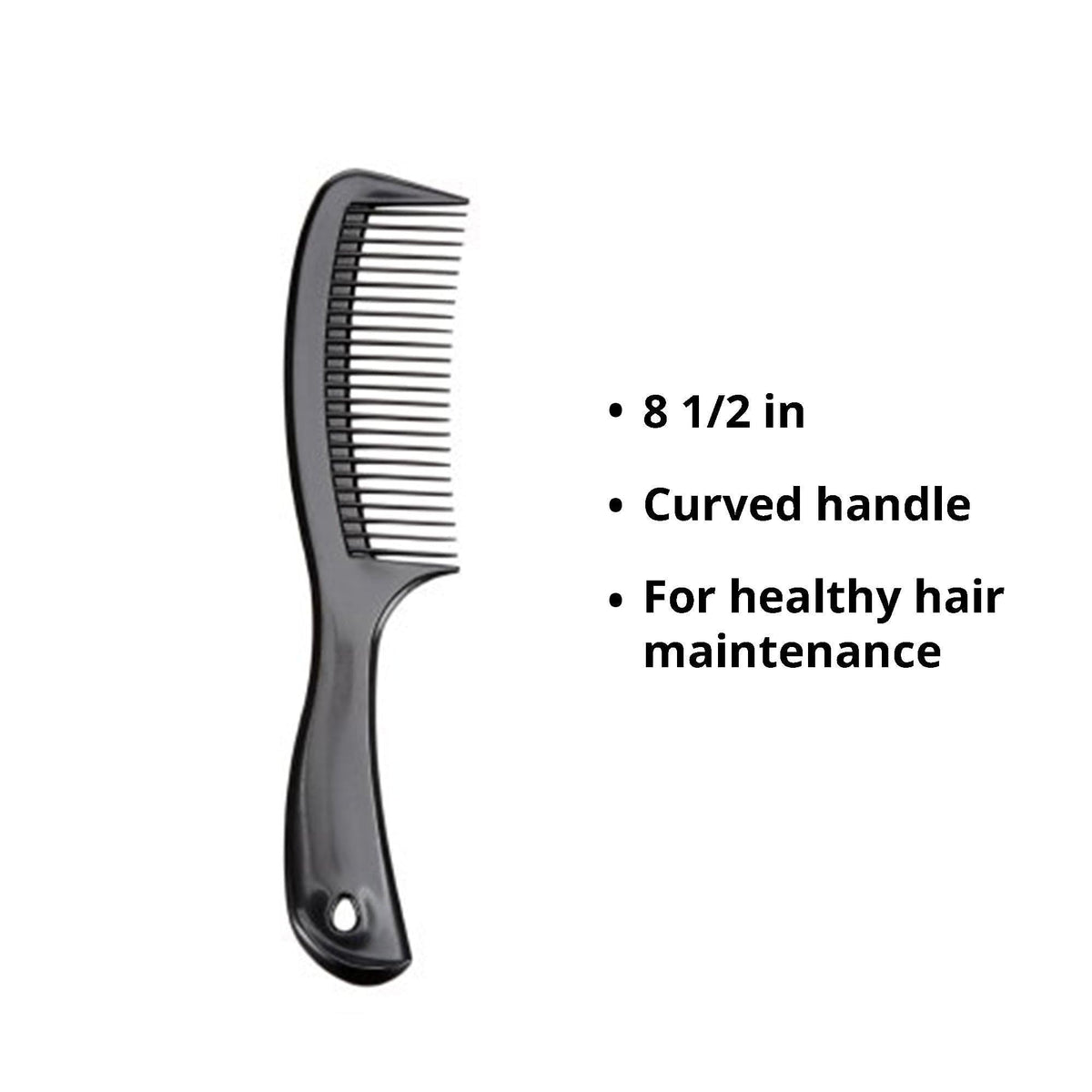 McKesson Handle Comb, Plastic, Black, 8.5" - 16-C2950-Single - LL Medico