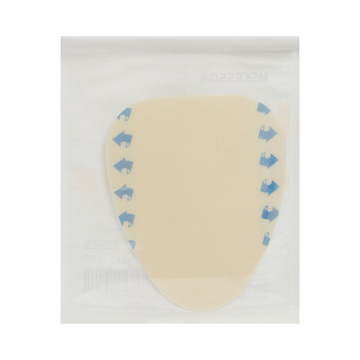 McKesson Hydrocolloid Dressing Thin with Film Backing, Sterile, Sacral, 6" x 7" - 1885-Single - LL Medico