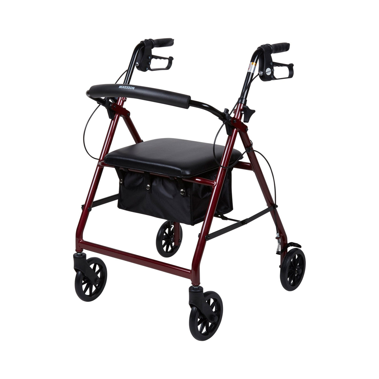 McKesson Lightweight 4 Wheel Rollator Walker, Red - 146-R726RD - LL Medico