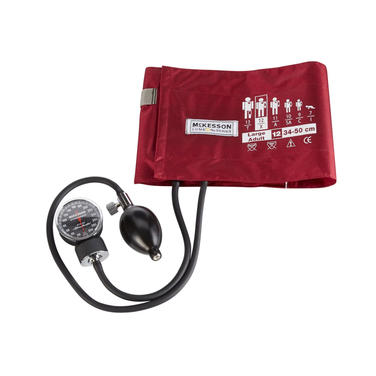 McKesson Lumeon Aneroid Sphygmomanometer with Cuff, Large Adult - 01-720-12XBDGM-Box - LL Medico