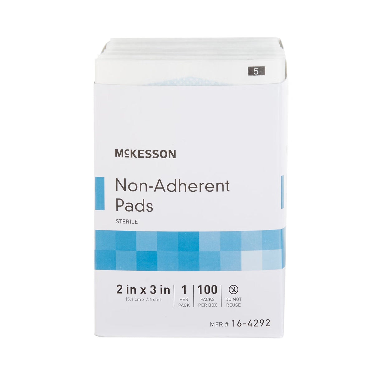 McKesson Non-Adherent Pads, Sterile, 2 in x 3 in - 16-4292-Box - LL Medico